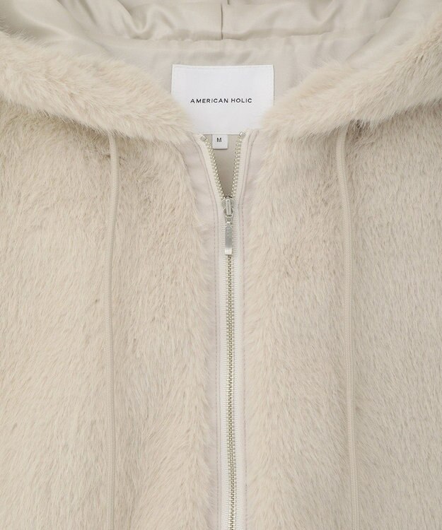AMERICAN HOLIC フードファーベスト Light Beige