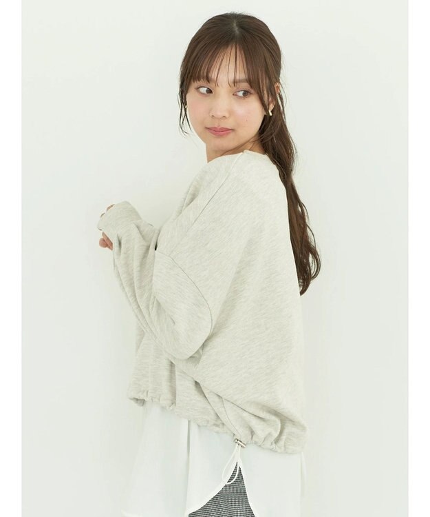 earth music&ecology 裏毛ドロストプルオーバー Oatmeal