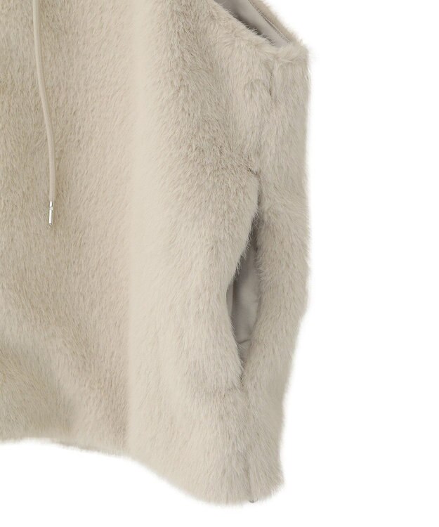 AMERICAN HOLIC フードファーベスト Light Beige