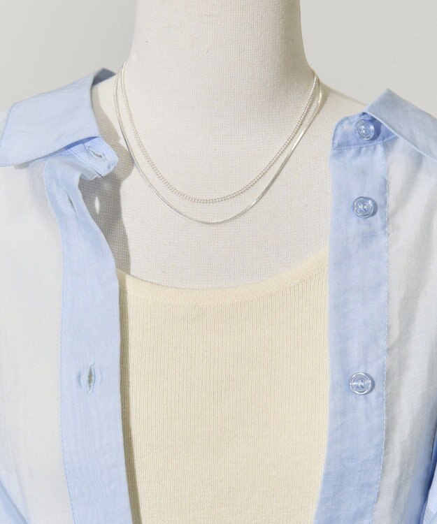 AMERICAN HOLIC 2連ワイドチェーンネックレス Silver