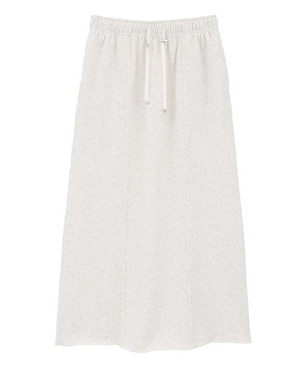 Green Parks ドロストイージーウエスト裏毛Ｉラインスカート Oatmeal