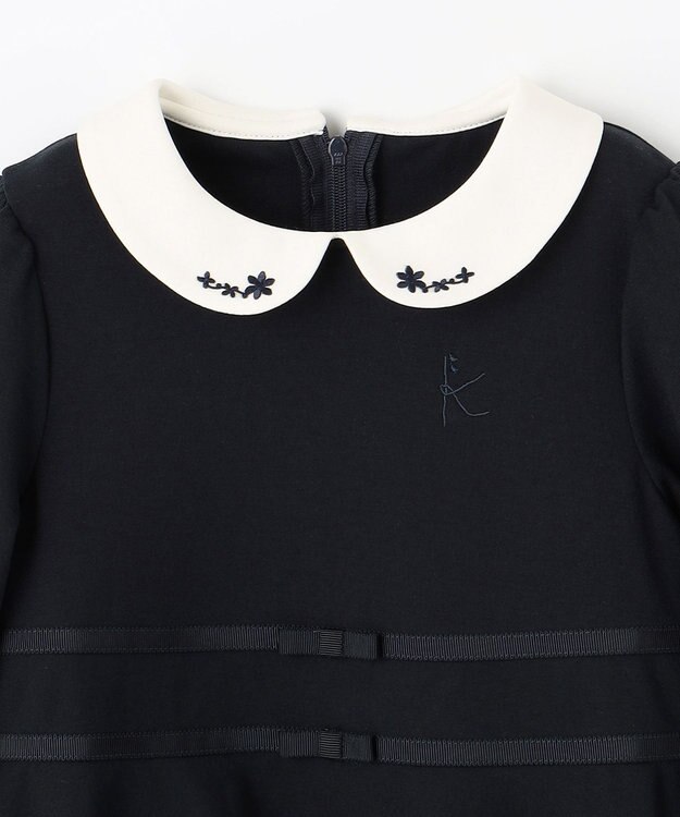 組曲 KIDS 【110-140cm】レトロ ワンピース ネイビー系