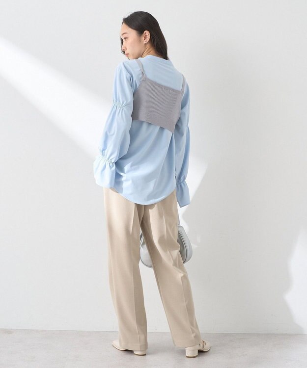 earth music&ecology ＳＥＴ２点パールビスチェ＋シャツ Gray