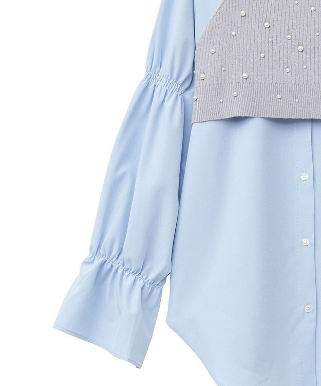 earth music&ecology ＳＥＴ２点パールビスチェ＋シャツ Gray