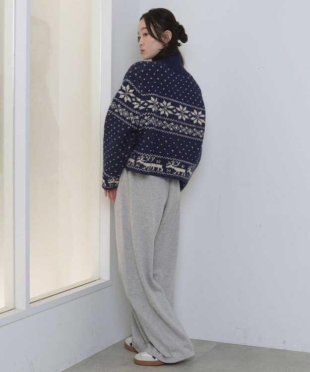 WEGO ノルディックZIPニット ブルー