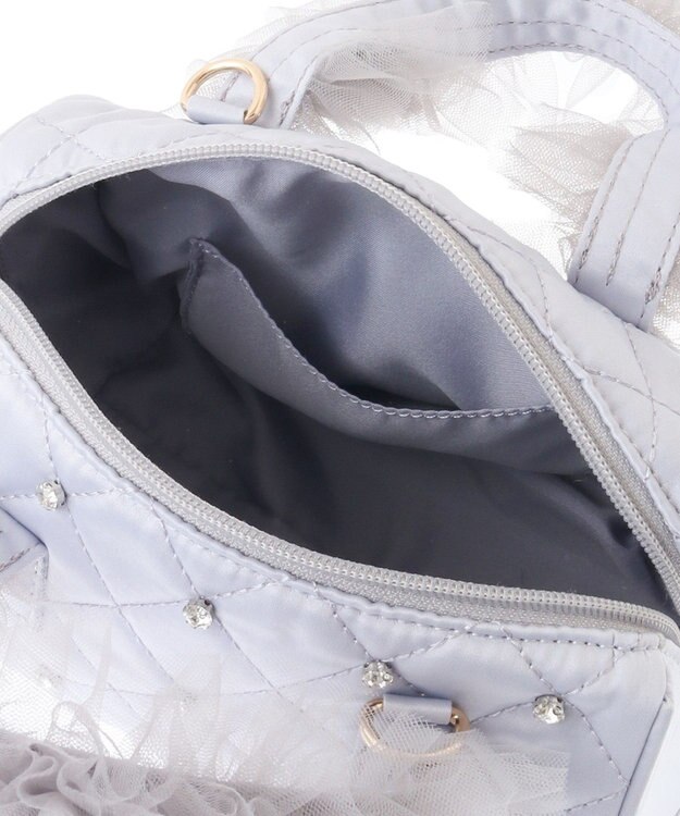 Maison de FLEUR EC限定チュールハンドルラインストーンボストン Grayish Blue