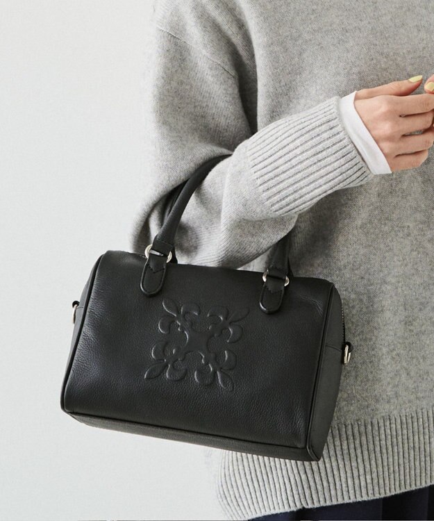 russet 《composition》レザー2WAYミニボストンバッグ(CE-1684) Black