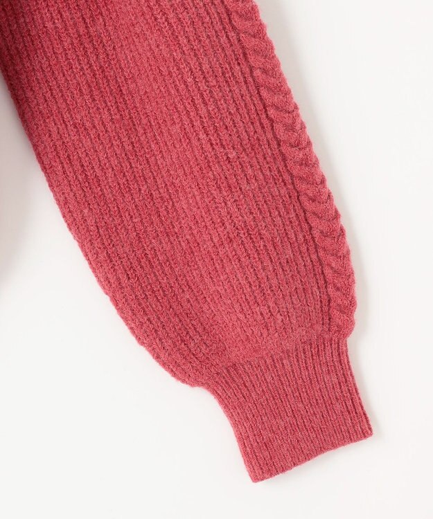 ANY SIS 【洗える】フロントケーブルポイントアンゴラブレンド ニット ベリーピンク