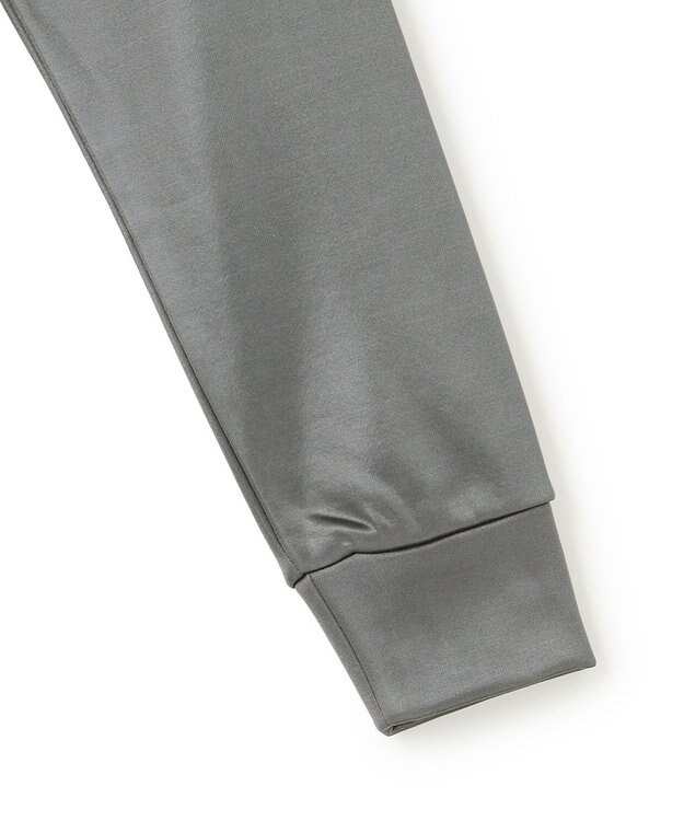 ICB L 【洗える】サテンボンディング クルーネックプルオーバー チャコール系