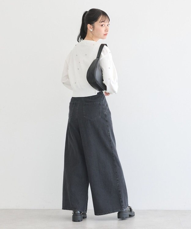 earth music&ecology パール＆ビジューカーディガン Ivory