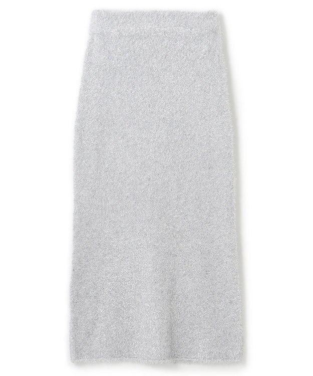 uncrave ラメ シャギー ニット スカート（uncrave STANDARD） シルバー×ライトグレー