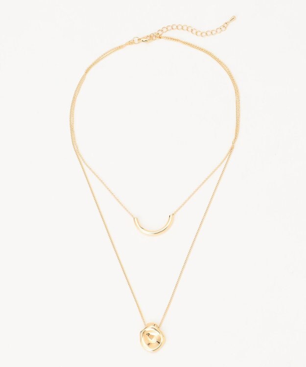 ANY モチーフレイヤード風ネックレス ゴールド系