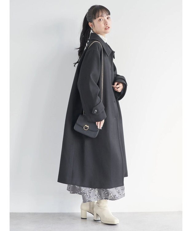 earth music&ecology ステンカラーコート（無地） Black