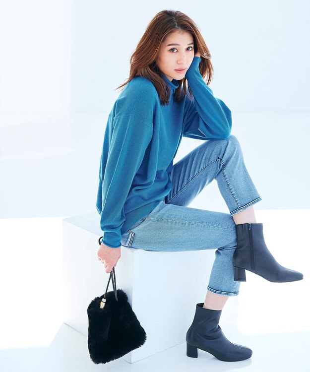 WEB限定/洗える】ベビースキンデニム ストレートデニム / 自由区