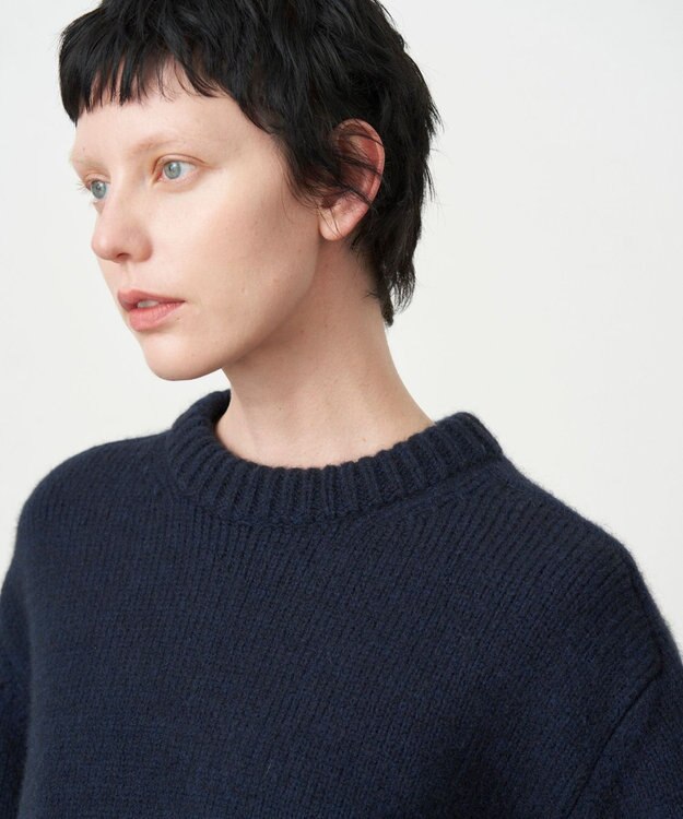ATON YAK WOOL | モックネックセーター NAVY