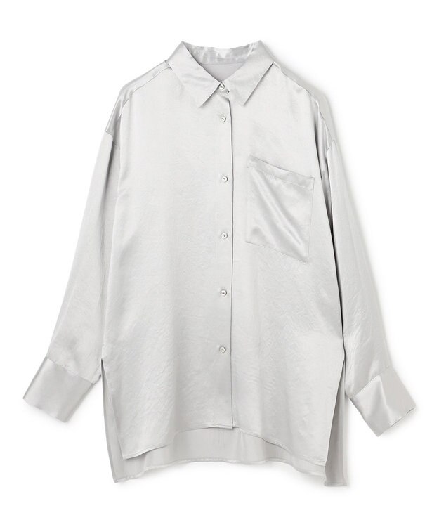 uncrave アセテートヴィンテージサテン ミドルシャツ シルバー
