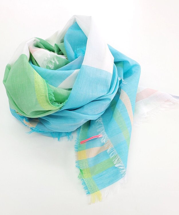 POLS 播州織 極細コットンストール エメラルド