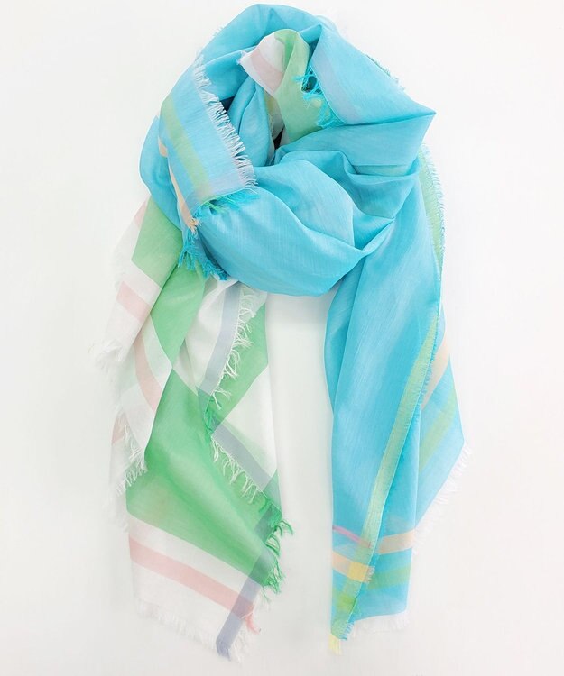 POLS 播州織 極細コットンストール エメラルド