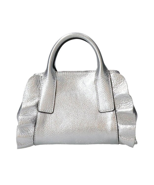 INTER-CHAUSSURES 【RIPANI】メタリックレザーフリルデザインミニバッグ シルバー