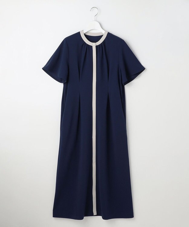 ANY SIS L バイカラー ワンピース ネイビー×ライトグレー