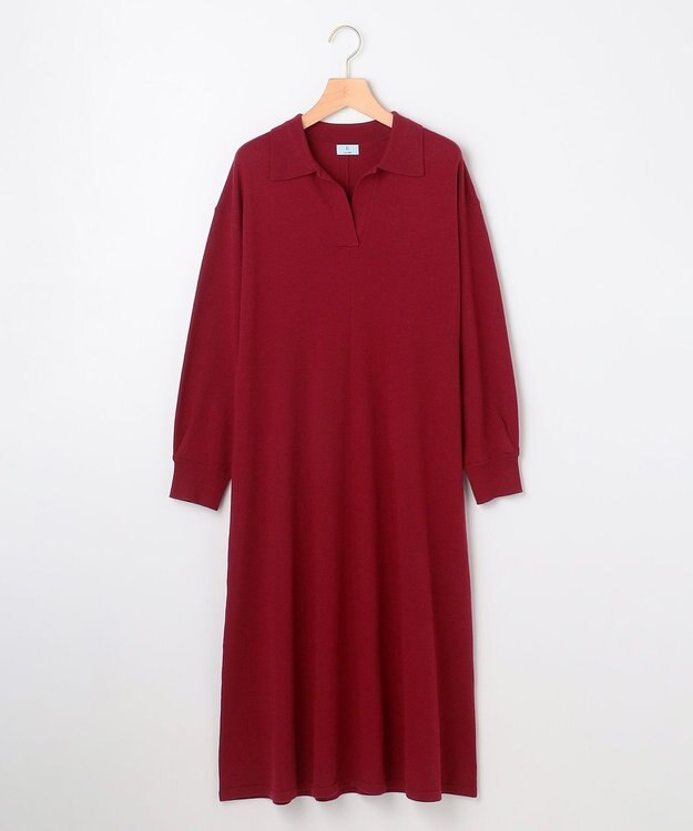 組曲 【加藤ローサさん着用】スキッパーニット ワンピース レッド系