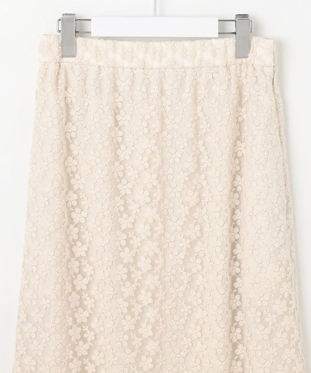 自由区 【カトリエムブーケ】Fleurs flottantes フラワーモチーフスカート エクリュ