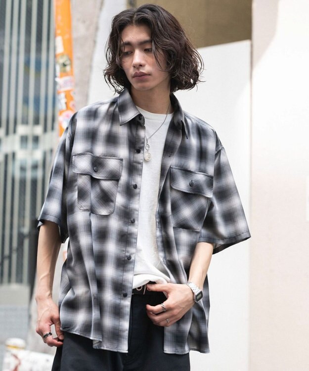 WEGO オンブレチェックシャツ(SS) 柄1