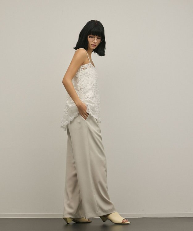 GRACE CONTINENTAL フラワーレースキャミソール ホワイト