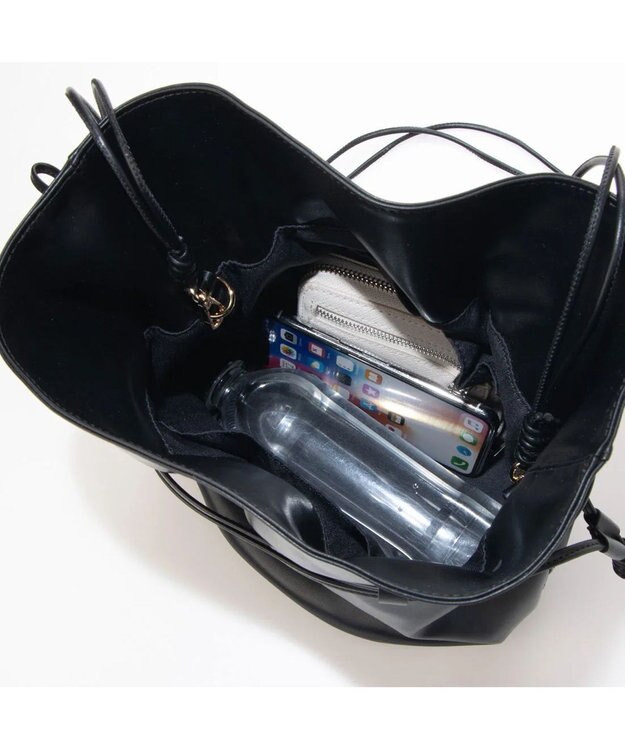 UNBILLION kakatoo ソフト合皮ドロストショルダー ブラック