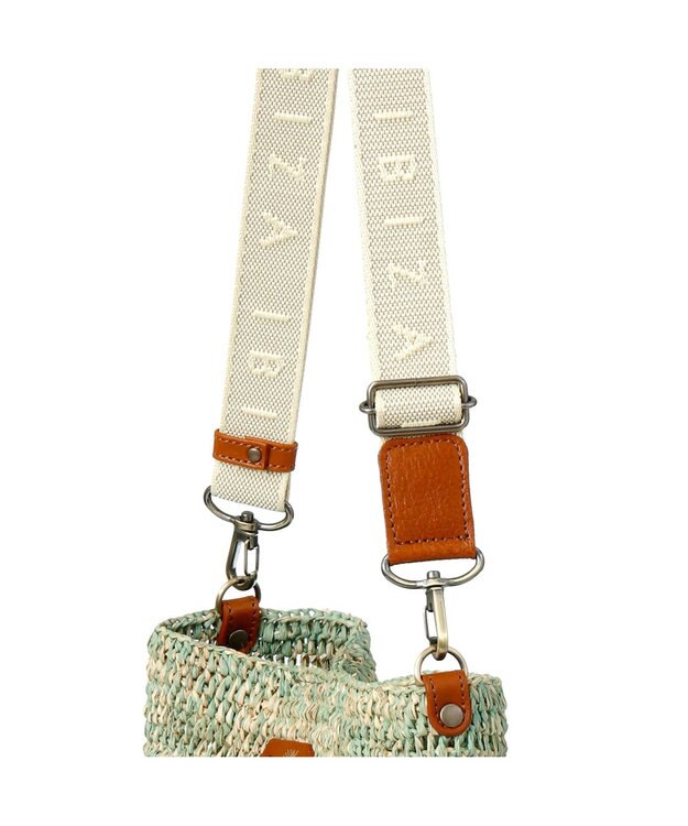 IBIZA ラフィア　ショルダーバッグ エメラルドグリーン