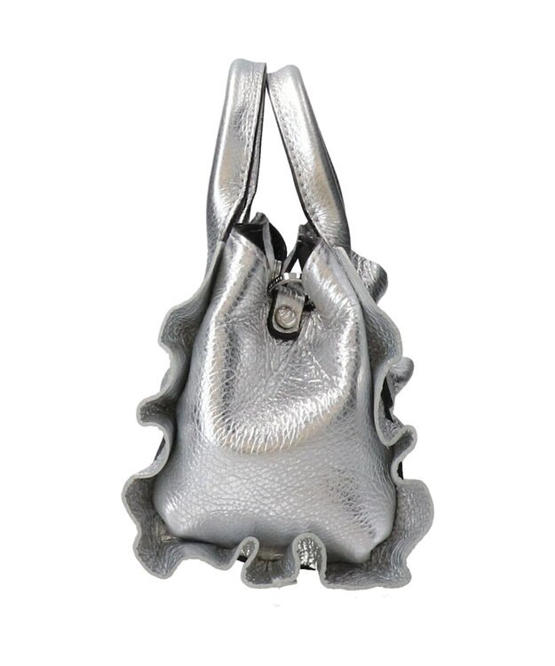 INTER-CHAUSSURES 【RIPANI】メタリックレザーフリルデザインミニバッグ シルバー