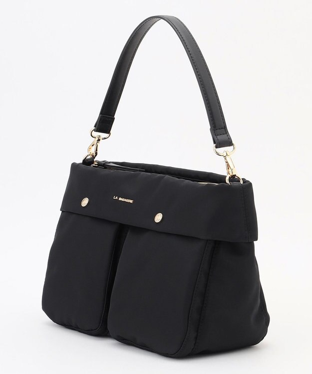 LA BAGAGERIE ダブルフロントポケット2WAYショルダー ブラック