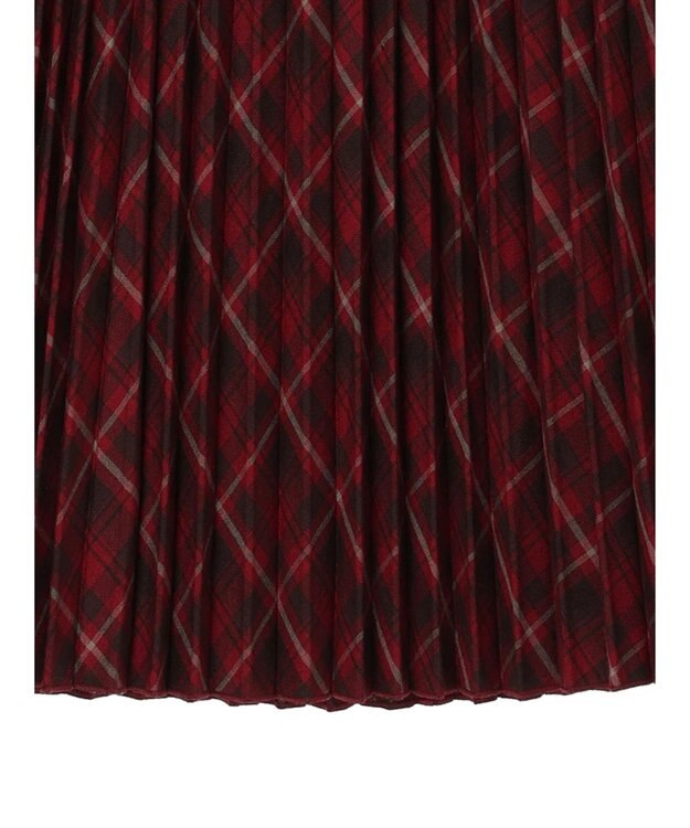 earth music&ecology すきな丈プリーツスカート Check RED