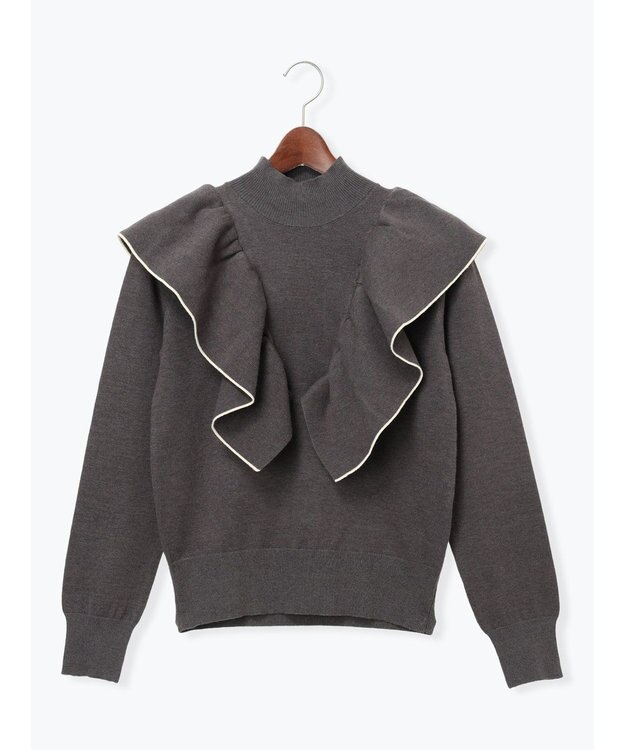 Te chichi ラッフルフリルニット チャコールグレー