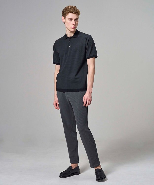 JOSEPH HOMME 【新柄】リュクスレーヨンボーダー　ポロニット グレー系1