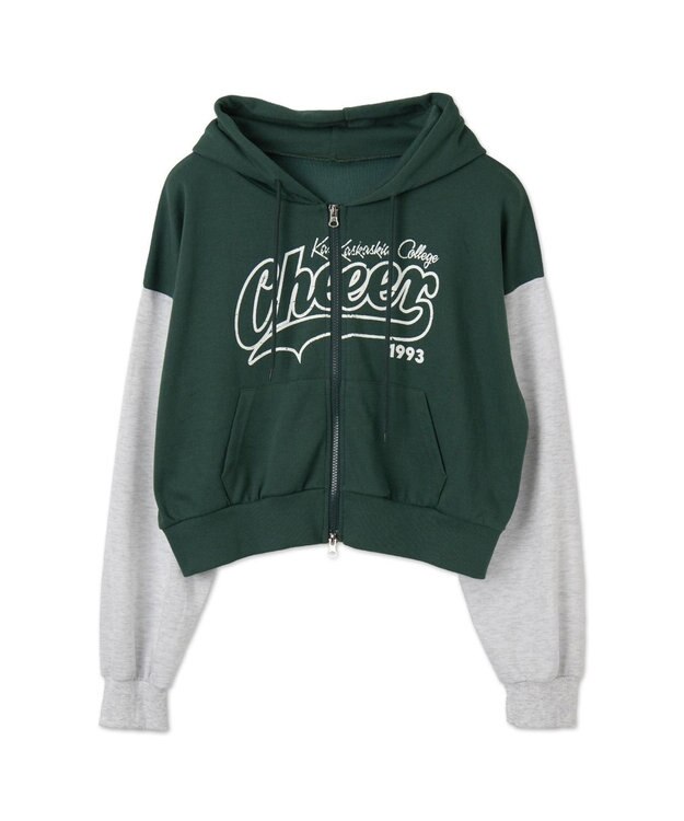 WEGO チアロゴWジップパーカー グリーン