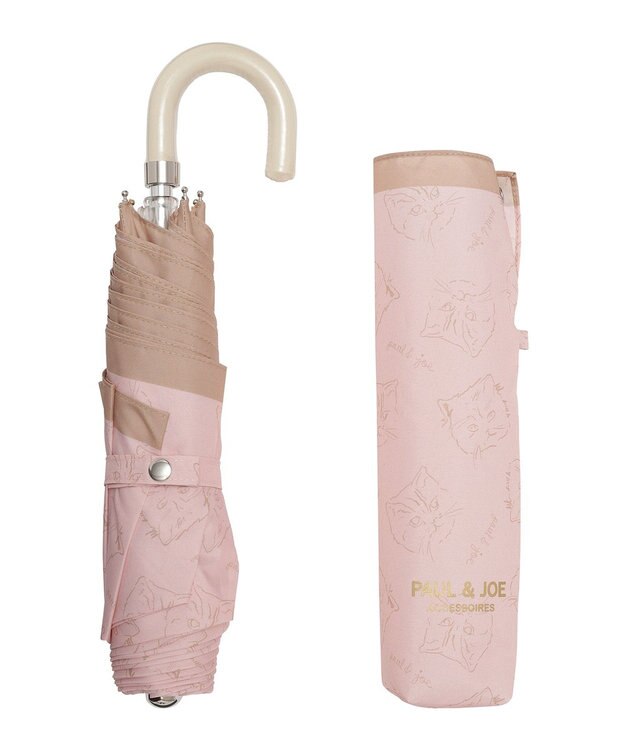 MOONBAT PAUL&JOE ACCESSOIRES(ポール＆ジョー アクセソワ) 折りたたみ傘 ドローイングヌネット＆ジプシー ピーチ