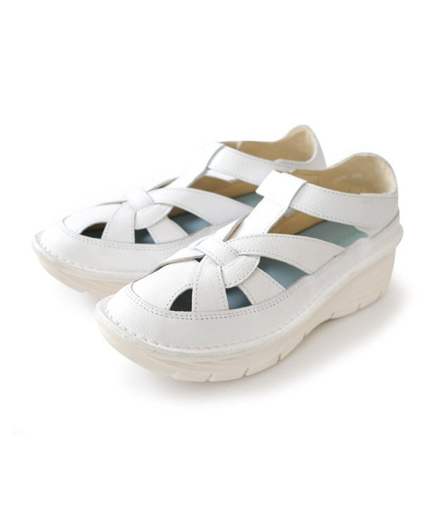 Pointer 本革編み込みグルカサンダル ホワイト