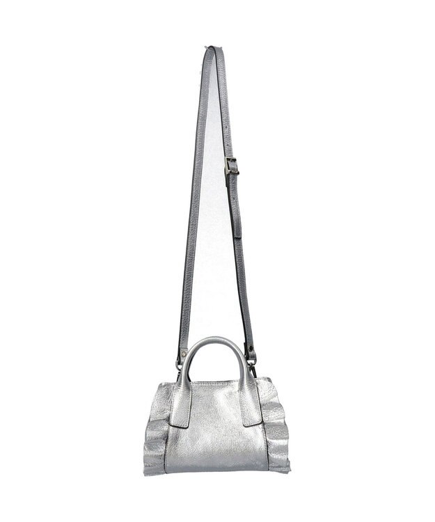 INTER-CHAUSSURES 【RIPANI】メタリックレザーフリルデザインミニバッグ シルバー