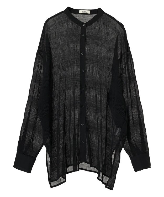 earth music&ecology クシュクシュシアーシャツ Black