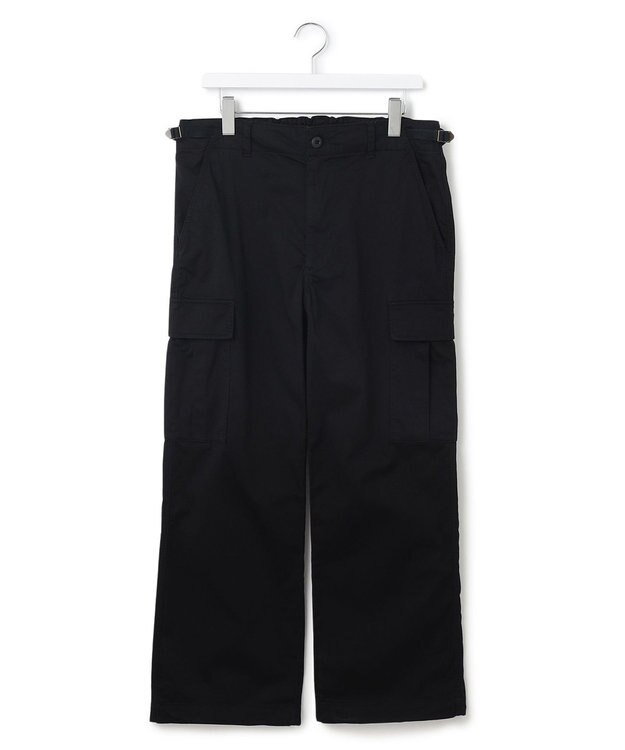 J.PRESS YORK STREET 【UNISEX】サテンストレッチ イージーカーゴパンツ ブラック系