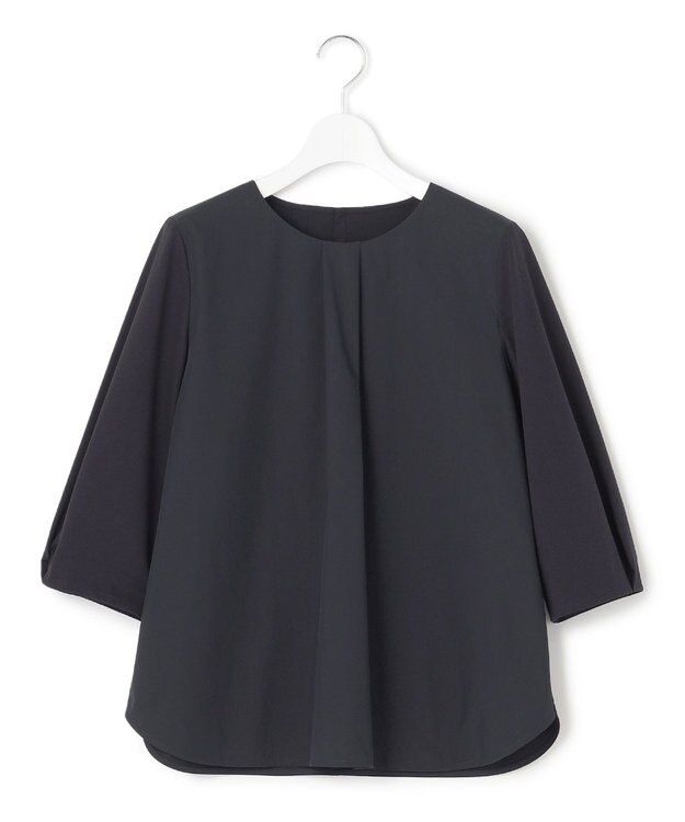 23区 【洗える】ブラウスライクジャージー プレーン カットソー ネイビー系