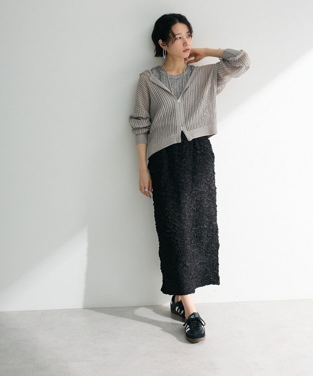 Green Parks メッシュニットパーカー Gray