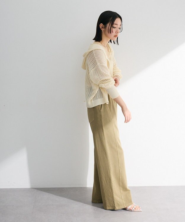 Green Parks メッシュニットパーカー Off White