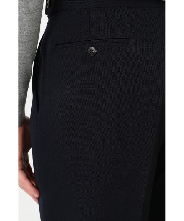 DAKS ツータックウールパンツ ネイビー