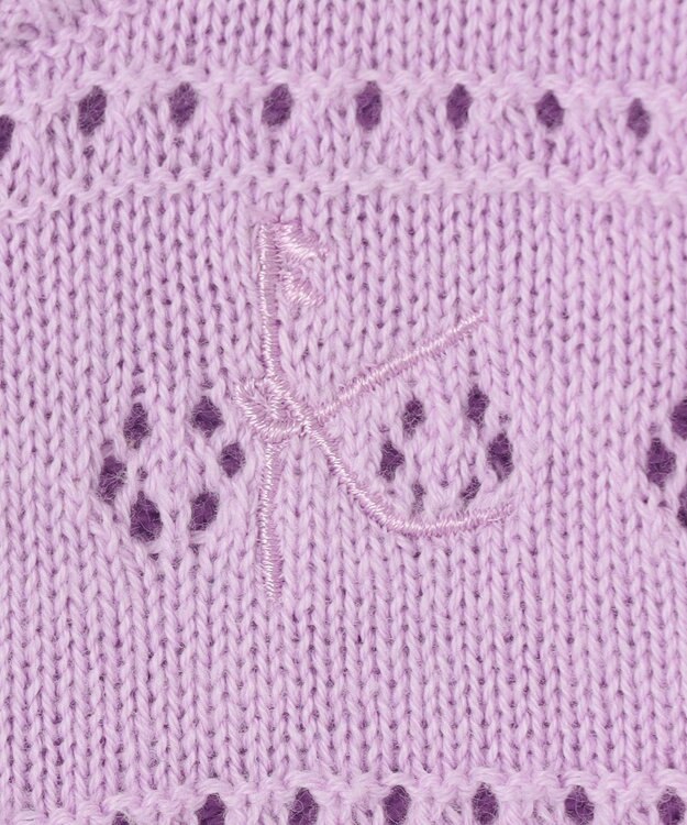 組曲 KIDS 【90-100㎝】フラワーアイレット カーディガン ラベンダー系