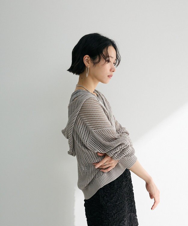 Green Parks メッシュニットパーカー Gray