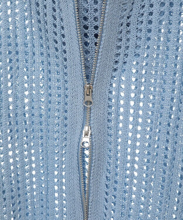 Green Parks メッシュニットパーカー Sax