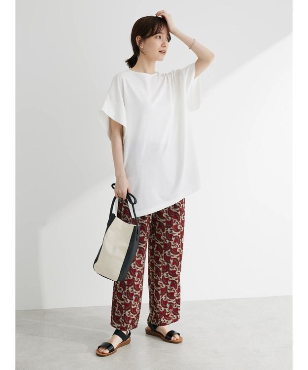 Green Parks 接触冷感袖広チュニック Off White