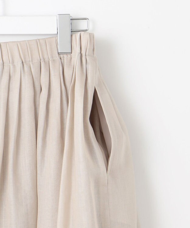 23区 L 【接触冷感/洗える】シアーフィルム フレアスカート ベージュ系